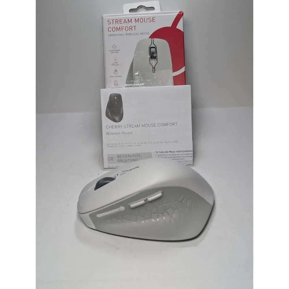 Cherry Stream Mouse Comfort Wireless Ergonomic Mouse JW-8550-0/00 Tested Works